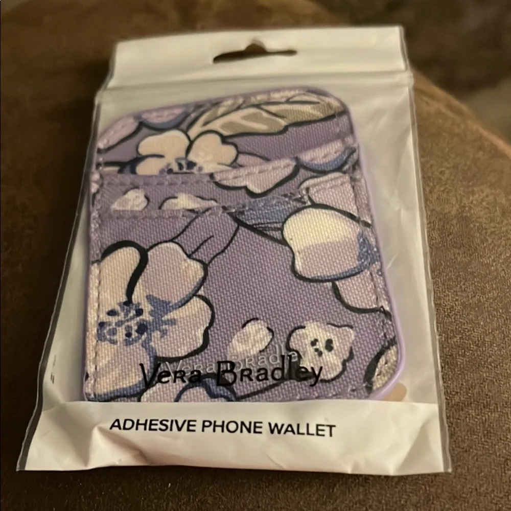 Vera Bradley Wild Rose Lavender Purple Adhesive Phone Wallet
